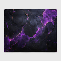 Плед флисовый Фиолетово-черная объемная текстура, цвет: 3D-велсофт