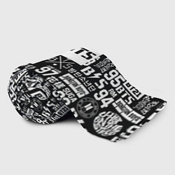 Плед флисовый Bangtan Boys pattern black, цвет: 3D-велсофт — фото 2