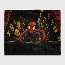 Плед флисовый Маленький человек-паук с желтыми глазами, цвет: 3D-велсофт