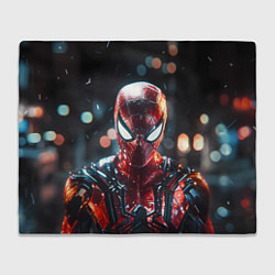 Плед флисовый Человек-паук и вспышки света, цвет: 3D-велсофт