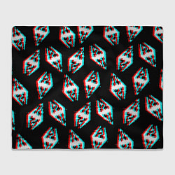 Плед флисовый Skyrim glitch logo patten, цвет: 3D-велсофт