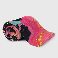 Плед флисовый Розовая текстура в черном, цвет: 3D-велсофт — фото 2