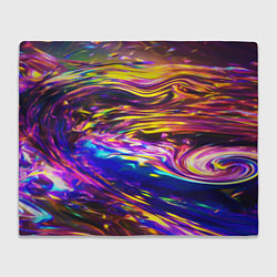 Плед флисовый Неоновые полосы текстура, цвет: 3D-велсофт