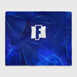 Плед флисовый Fortnite blue poly, цвет: 3D-велсофт