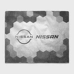Плед флисовый Nissan - white gradient по-горизонтали, цвет: 3D-велсофт