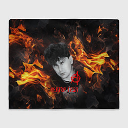 Плед флисовый Сектор газа огненный фон, цвет: 3D-велсофт