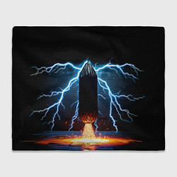 Плед флисовый Боксерская груша и молния, цвет: 3D-велсофт