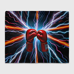 Плед флисовый Бойцовские перчатки и молнии, цвет: 3D-велсофт