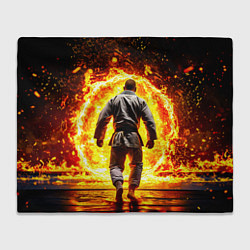 Плед флисовый Джиу-джитсу в огне, цвет: 3D-велсофт