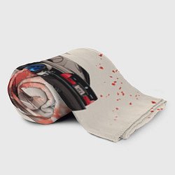 Плед флисовый Черная БМВ и сакура, цвет: 3D-велсофт — фото 2