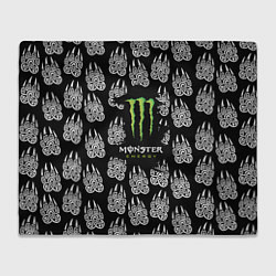 Плед флисовый Monster energy медвежьи лапы, цвет: 3D-велсофт