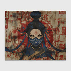 Плед флисовый Китана - японский стиль, цвет: 3D-велсофт