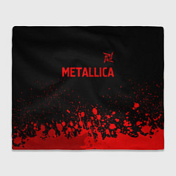 Плед флисовый Metallica - red gradient посередине, цвет: 3D-велсофт