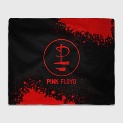 Плед флисовый Pink Floyd - red gradient, цвет: 3D-велсофт