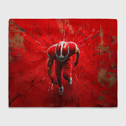 Плед флисовый Раннинбек на красном, цвет: 3D-велсофт