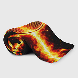 Плед флисовый Теннисная ракетка в огне, цвет: 3D-велсофт — фото 2