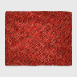 Плед флисовый Морковный красный текстурированный узоры, цвет: 3D-велсофт