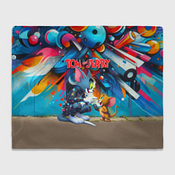 Плед флисовый Tom and Jerry - cyberpunk graffiti fantasy, цвет: 3D-велсофт