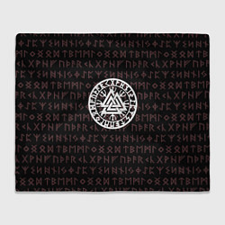 Плед флисовый Древние символы руны и обереги Вегвизир, цвет: 3D-велсофт