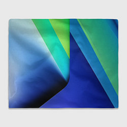Плед флисовый Color blue green, цвет: 3D-велсофт