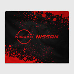 Плед флисовый Nissan - red gradient по-горизонтали, цвет: 3D-велсофт