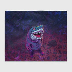 Плед флисовый Акула в балахоне, цвет: 3D-велсофт