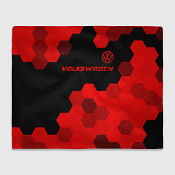 Плед флисовый Volkswagen - red gradient посередине, цвет: 3D-велсофт