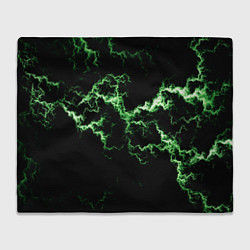 Плед флисовый Lightning green glow, цвет: 3D-велсофт