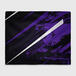 Плед флисовый Color black purple line, цвет: 3D-велсофт