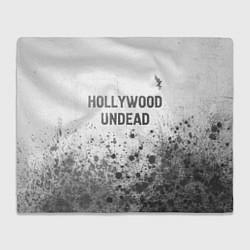 Плед флисовый Hollywood Undead - white gradient посередине, цвет: 3D-велсофт