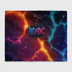 Плед флисовый ACDC логотип в градиенте, цвет: 3D-велсофт