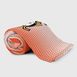 Плед флисовый Анахайм Дакс - оранжевая геометрия, цвет: 3D-велсофт — фото 2