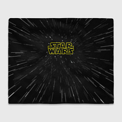 Плед флисовый Звездные войны гиперпрыжок надпись, цвет: 3D-велсофт