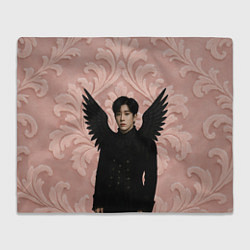 Плед флисовый JinJin Astro с черными крыльями, цвет: 3D-велсофт