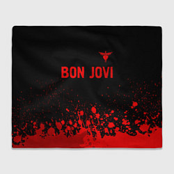Плед флисовый Bon Jovi - red gradient посередине, цвет: 3D-велсофт