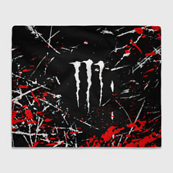 Плед флисовый Monster energy штрихи, цвет: 3D-велсофт