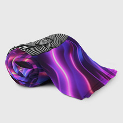 Плед флисовый Портрет Билли Айлиш из линий, цвет: 3D-велсофт — фото 2