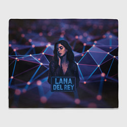 Плед флисовый Lana Del Rey и неоновая вывеска, цвет: 3D-велсофт