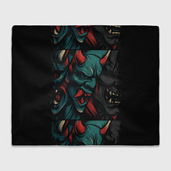 Плед флисовый Демоны Они - нейроарт, цвет: 3D-велсофт