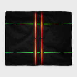 Плед флисовый Neon green black red line, цвет: 3D-велсофт