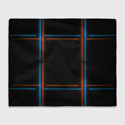 Плед флисовый Neon black red blue, цвет: 3D-велсофт