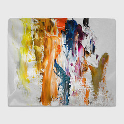 Плед флисовый Разноцветные мазки кисти на палитре художника, цвет: 3D-велсофт