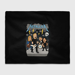 Плед флисовый Металлика, мультяшный стиль, цвет: 3D-велсофт