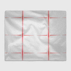 Плед флисовый Color white red stripes, цвет: 3D-велсофт