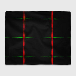 Плед флисовый Color black green orange stripes, цвет: 3D-велсофт