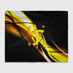 Плед флисовый Doom геометрия из полос, цвет: 3D-велсофт