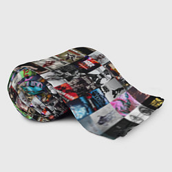 Плед флисовый Linkin Park - обложки альбомов и песен, цвет: 3D-велсофт — фото 2