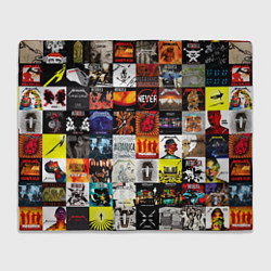 Плед флисовый Metallica - обложки альбомов и песен, цвет: 3D-велсофт