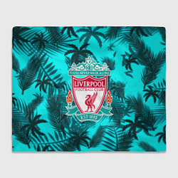 Плед флисовый Ливерпуль голубые тропики, цвет: 3D-велсофт