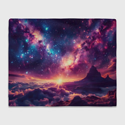 Плед флисовый Фантастический космос вид с планеты, цвет: 3D-велсофт